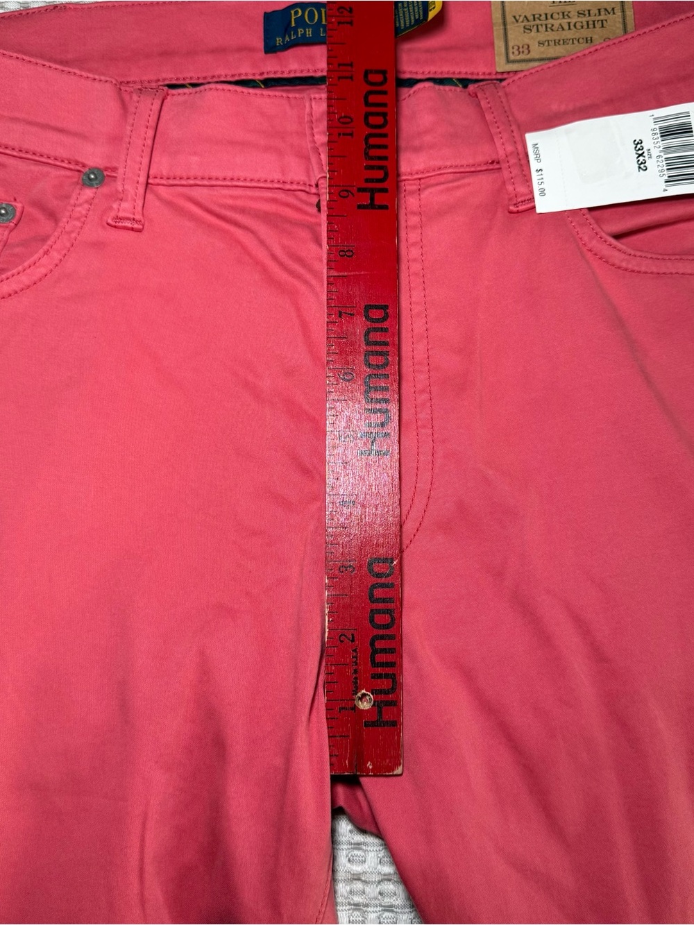 New Polo Ralph Lauren The Varick Slim Straight Men’s Size 33x32 Pants Salmon - Picture 9 of 13